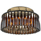 Meyda Lighting Tuscan Vineyard 38" 12-Light Textured Black Chandelier With Amber Wine Bottle Shade Glass