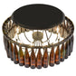 Meyda Lighting Tuscan Vineyard 38" 12-Light Textured Black Chandelier With Amber Wine Bottle Shade Glass