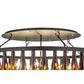 Meyda Lighting Tuscan Vineyard 38" 12-Light Textured Black Chandelier With Amber Wine Bottle Shade Glass