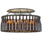 Meyda Lighting Tuscan Vineyard 38" 12-Light Textured Black Chandelier With Amber Wine Bottle Shade Glass