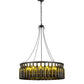 Meyda Lighting Tuscan Vineyard 38" 12-Light Textured Black Estate Chandelier With Green Wine Bottle Shade Glass