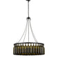 Meyda Lighting Tuscan Vineyard 38" 12-Light Textured Black Estate Chandelier With Green Wine Bottle Shade Glass
