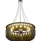 Meyda Lighting Tuscan Vineyard 38" 12-Light Textured Black Estate Chandelier With Green Wine Bottle Shade Glass