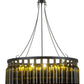 Meyda Lighting Tuscan Vineyard 38" 12-Light Textured Black Estate Chandelier With Green Wine Bottle Shade Glass