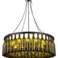 Meyda Lighting Tuscan Vineyard 38" 12-Light Textured Black Estate Chandelier With Green Wine Bottle Shade Glass