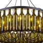 Meyda Lighting Tuscan Vineyard 38" 12-Light Textured Black Estate Chandelier With Green Wine Bottle Shade Glass