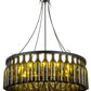 Meyda Lighting Tuscan Vineyard 38" 12-Light Textured Black Estate Chandelier With Green Wine Bottle Shade Glass