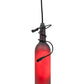 Meyda Lighting Tuscan Vineyard 4" Black Mini Pendant Light With Frosted Red Wine Bottle Shade Glass