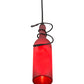 Meyda Lighting Tuscan Vineyard 4" Black Mini Pendant Light With Frosted Red Wine Bottle Shade Glass