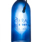 Meyda Lighting Tuscan Vineyard 4" Black Personalized Mini Pendant Light With Blue Wine Bottle Shade Glass