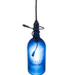 Meyda Lighting Tuscan Vineyard 4" Black Personalized Mini Pendant Light With Blue Wine Bottle Shade Glass