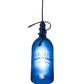 Meyda Lighting Tuscan Vineyard 4" Black Personalized Mini Pendant Light With Blue Wine Bottle Shade Glass