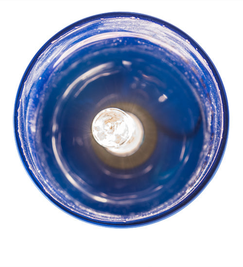 Meyda Lighting Tuscan Vineyard 4" Black Personalized Mini Pendant Light With Blue Wine Bottle Shade Glass