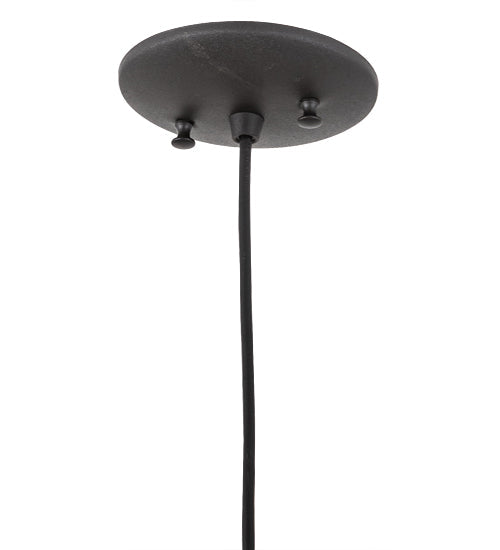 Meyda Lighting Tuscan Vineyard 4" Black Personalized Mini Pendant Light With Blue Wine Bottle Shade Glass