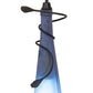 Meyda Lighting Tuscan Vineyard 4" Black Triangular Mini Pendant Light With Blue Wine Bottle Shade Glass