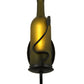 Meyda Lighting Tuscan Vineyard 4" Black Wall Sconce With Frosted Green Wine Bottle Shade Glass