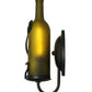 Meyda Lighting Tuscan Vineyard 4" Black Wall Sconce With Frosted Green Wine Bottle Shade Glass
