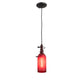 Meyda Lighting Tuscan Vineyard 4" Mini Pendant Light With Red Wine Bottle Shade Glass