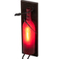 Meyda Lighting Tuscan Vineyard 4" Textured Black & Copper Vein Wall Sconce With Red Sandblasted Wine Bottle Shade Glass