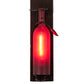 Meyda Lighting Tuscan Vineyard 4" Textured Black & Copper Vein Wall Sconce With Red Sandblasted Wine Bottle Shade Glass