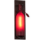 Meyda Lighting Tuscan Vineyard 4" Textured Black & Copper Vein Wall Sconce With Red Sandblasted Wine Bottle Shade Glass