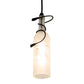 Meyda Lighting Tuscan Vineyard 4" Textured Black Mini Pendant Light With Clear Sanblasted Grapes Wine Bottle Shade Glass