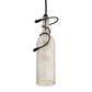 Meyda Lighting Tuscan Vineyard 4" Textured Black Mini Pendant Light With Clear Sanblasted Grapes Wine Bottle Shade Glass