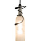 Meyda Lighting Tuscan Vineyard 4" Textured Black Mini Pendant Light With Clear Sanblasted Grapes Wine Bottle Shade Glass