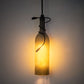 Meyda Lighting Tuscan Vineyard 4" Textured Black Mini Pendant Light With Frosted Green Wine Bottle Shade Glass