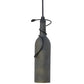 Meyda Lighting Tuscan Vineyard 4" Textured Black Mini Pendant Light With Frosted Green Wine Bottle Shade Glass