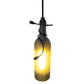 Meyda Lighting Tuscan Vineyard 4" Textured Black Mini Pendant Light With Frosted Green Wine Bottle Shade Glass