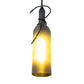 Meyda Lighting Tuscan Vineyard 4" Textured Black Mini Pendant Light With Frosted Green Wine Bottle Shade Glass