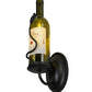 Meyda Lighting Tuscan Vineyard 4" Textured Black Wall Sconce With Green Personalized Wine Bottle Shade Glass