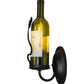 Meyda Lighting Tuscan Vineyard 4" Textured Black Wall Sconce With Green Personalized Wine Bottle Shade Glass