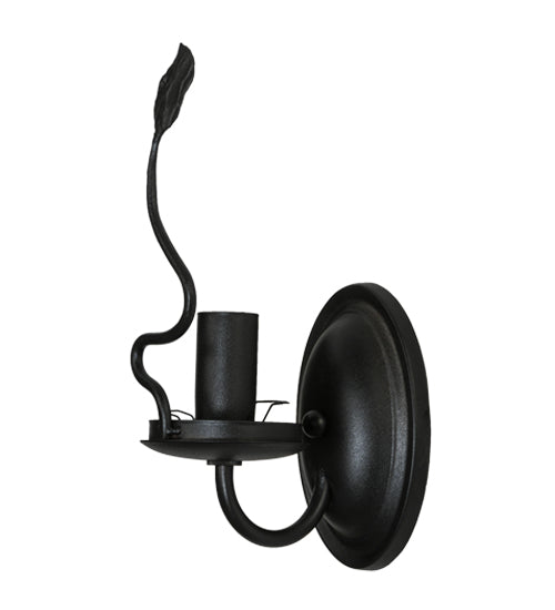 Meyda Lighting Tuscan Vineyard 4" Textured Black Wall Sconce With Green Personalized Wine Bottle Shade Glass