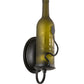Meyda Lighting Tuscan Vineyard 4" Textured Black Wall Sconce With Green Wine Bottle Etched Grapes Shade Glass