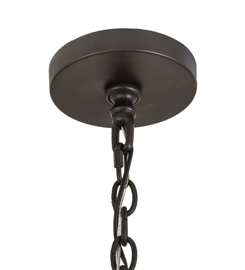 Meyda Lighting Tuscan Vineyard 42" 12-Light Flat Black Chandelier With Amber & Green Wine Bottle Shade Glass