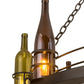 Meyda Lighting Tuscan Vineyard 42" 12-Light Flat Black Chandelier With Amber & Green Wine Bottle Shade Glass