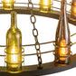 Meyda Lighting Tuscan Vineyard 42" 12-Light Flat Black Chandelier With Amber & Green Wine Bottle Shade Glass