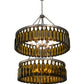 Meyda Lighting Tuscan Vineyard 46" 12-Light 2-Tier Matte Clear Estate Chandelier With Green Wine Bottle Shade Glass