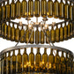 Meyda Lighting Tuscan Vineyard 46" 12-Light 2-Tier Matte Clear Estate Chandelier With Green Wine Bottle Shade Glass