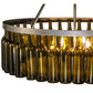 Meyda Lighting Tuscan Vineyard 46" 12-Light 2-Tier Matte Clear Estate Chandelier With Green Wine Bottle Shade Glass
