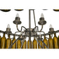 Meyda Lighting Tuscan Vineyard 46" 12-Light 2-Tier Matte Clear Estate Chandelier With Green Wine Bottle Shade Glass