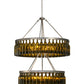 Meyda Lighting Tuscan Vineyard 46" 12-Light 2-Tier Matte Clear Estate Chandelier With Green Wine Bottle Shade Glass