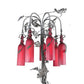 Meyda Lighting Tuscan Vineyard 47" 7-Light Timeless Bronze Table Lamp With Red Wine Bottle Shade Glass