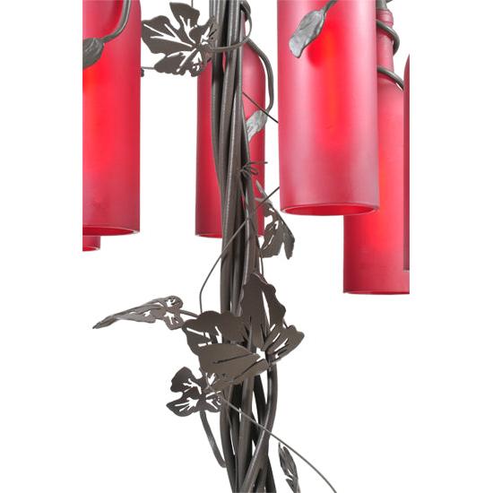 Meyda Lighting Tuscan Vineyard 47" 7-Light Timeless Bronze Table Lamp With Red Wine Bottle Shade Glass