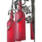 Meyda Lighting Tuscan Vineyard 47" 7-Light Timeless Bronze Table Lamp With Red Wine Bottle Shade Glass