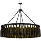 Meyda Lighting Tuscan Vineyard 48" 6-Light Textured Black Estate Chandelier With 44 Green Wine Bottle Shade Glass