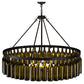 Meyda Lighting Tuscan Vineyard 48" 6-Light Textured Black Estate Chandelier With 44 Green Wine Bottle Shade Glass