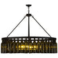 Meyda Lighting Tuscan Vineyard 48" 6-Light Textured Black Estate Chandelier With 44 Green Wine Bottle Shade Glass